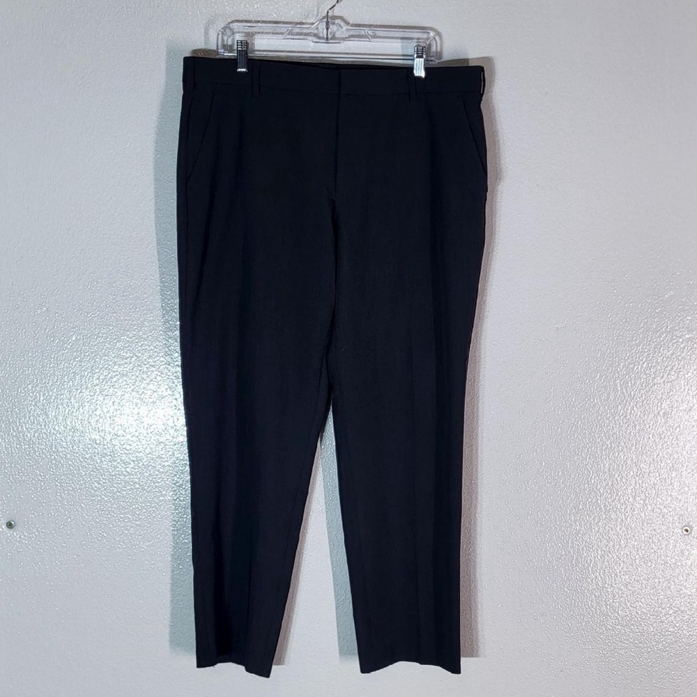 Van Huesen Men's 36x29 Straight Fit Traveler Flat Front Gray Slacks Pants